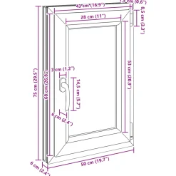 vidaXL Kleur binnenkant kelderraam Wit RISOR 50 x 75 cm