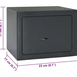 vidaXL Kluisdoos met slot Donkergrijs 23 x 17 x 17 cm Staal