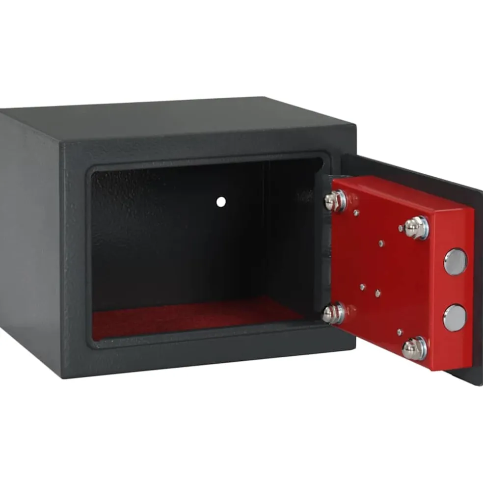 vidaXL Kluisdoos met slot Donkergrijs 23 x 17 x 17 cm Staal