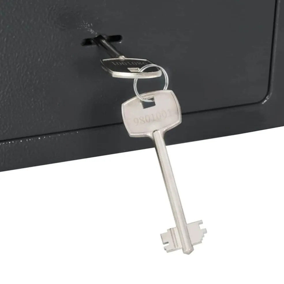 vidaXL Kluisdoos met slot Donkergrijs 23 x 17 x 17 cm Staal