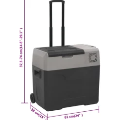 vidaXL Koelbox met wielen en adapter 30 L polypropeen zwart en grijs