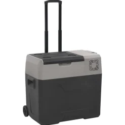 vidaXL Koelbox met wielen en adapter 30 L polypropeen zwart en grijs
