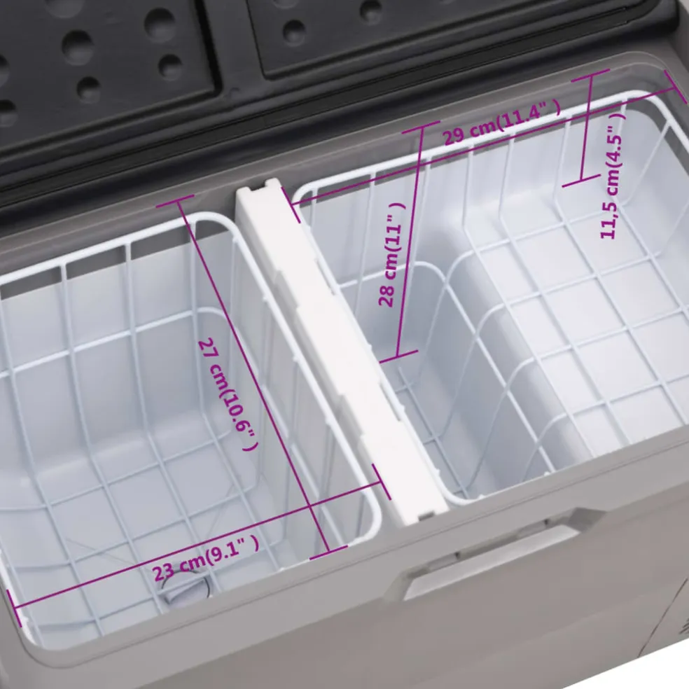 vidaXL Koelbox met wielen en adapter 36 L PP en PE zwart en grijs