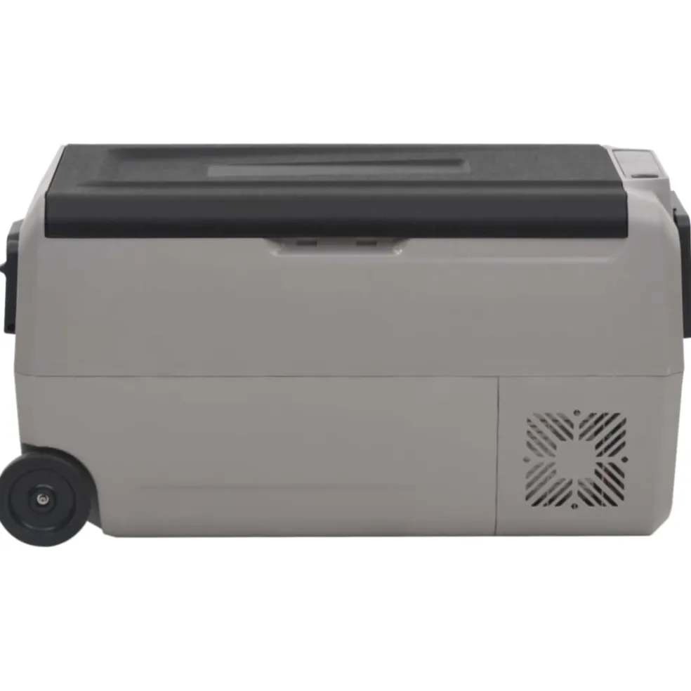 vidaXL Koelbox met wielen en adapter 36 L PP en PE zwart en grijs