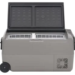 vidaXL Koelbox met wielen en adapter 36 L PP en PE zwart en grijs