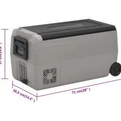 vidaXL Koelbox met wielen en adapter 36 L PP en PE zwart en grijs