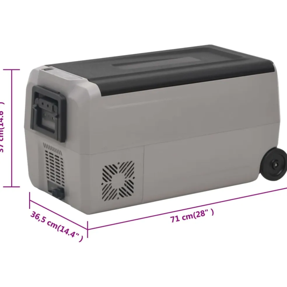vidaXL Koelbox met wielen en adapter 36 L PP en PE zwart en grijs