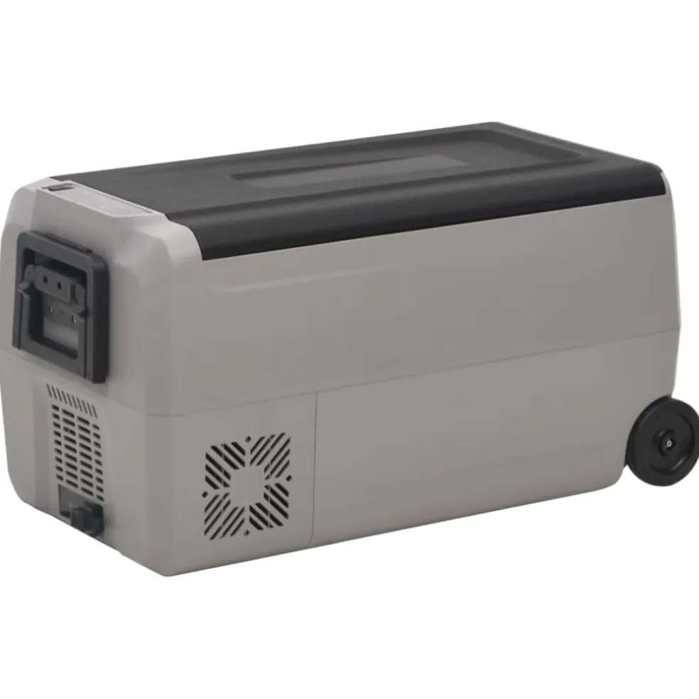 vidaXL Koelbox met wielen en adapter 36 L PP en PE zwart en grijs