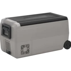 vidaXL Koelbox met wielen en handvat 36 L polypropeen zwart en grijs