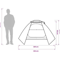 vidaXL Koepeltent 2-persoons waterdicht groen