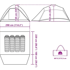 vidaXL Koepeltent 4-persoons waterdicht blauw
