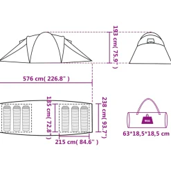 vidaXL Koepeltent 6-persoons waterdicht blauw