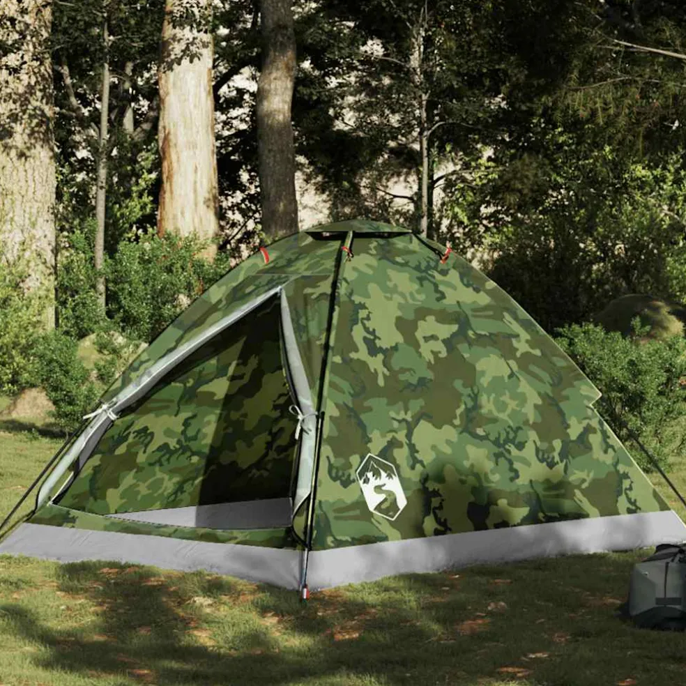 vidaXL Koepeltent 2-persoons waterdicht camouflage