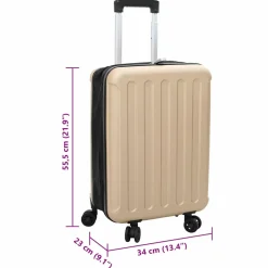vidaXL Koffer met slot champagne 34 x 23 x 55.5 cm ABS Kunststof