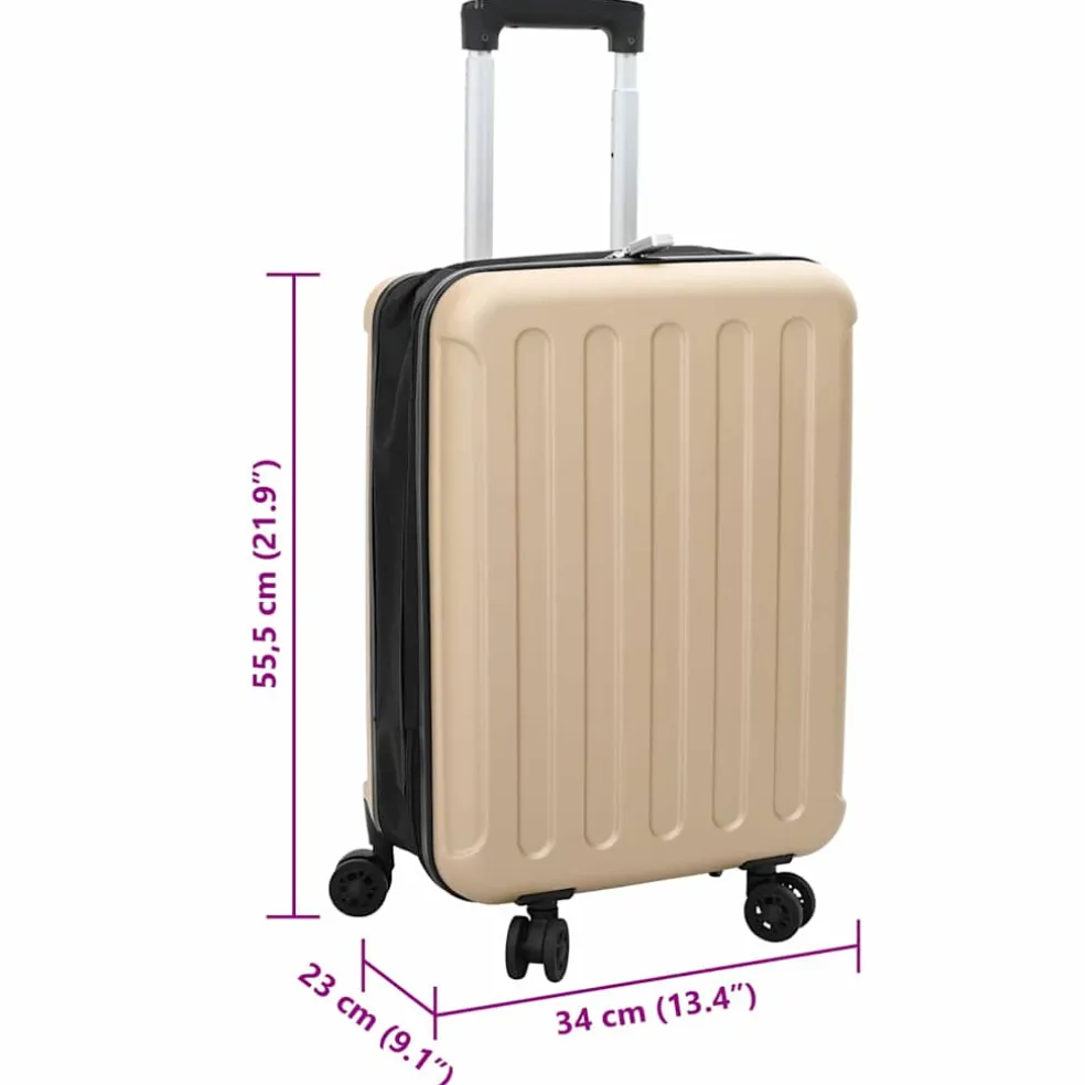 vidaXL Koffer met slot champagne 34 x 23 x 55.5 cm ABS Kunststof