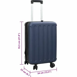 vidaXL Koffer met slot Donkerblauw 34 x 23 x 55.5 cm ABS Kunststof