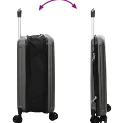 vidaXL Koffer met slot Donkergrijs 34 x 23 x 55.5 cm ABS Kunststof