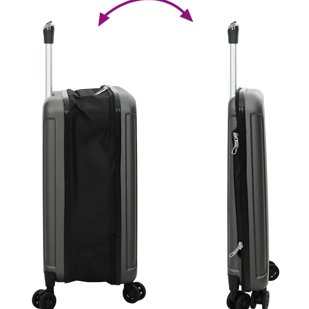 vidaXL Koffer met slot Donkergrijs 34 x 23 x 55.5 cm ABS Kunststof