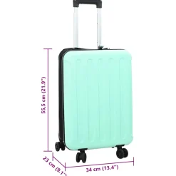 vidaXL Koffer met slot Mintgroen 34 x 23 x 55.5 cm ABS Kunststof