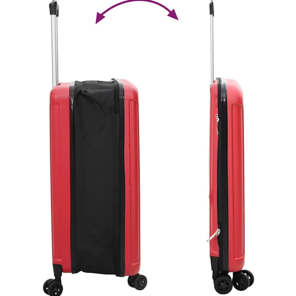 vidaXL Koffer met slot Rood 34 x 23 x 55.5 cm ABS Kunststof