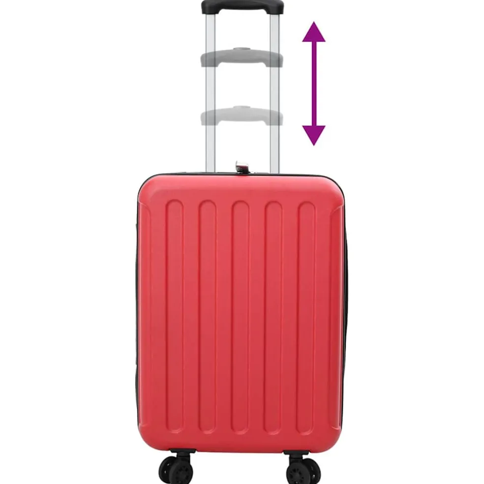 vidaXL Koffer met slot Rood 34 x 23 x 55.5 cm ABS Kunststof