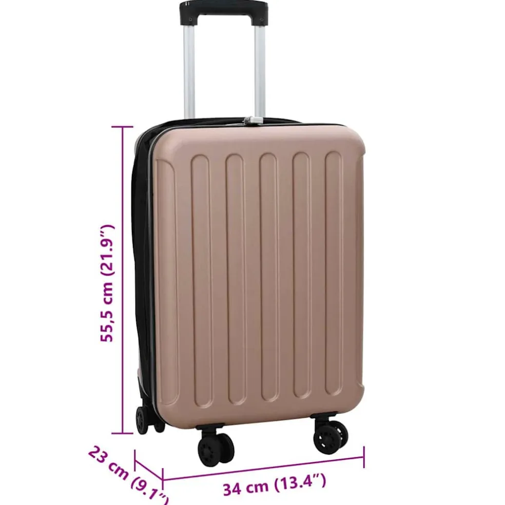 vidaXL Koffer met slot Roségoud 34 x 23 x 55.5 cm ABS Kunststof