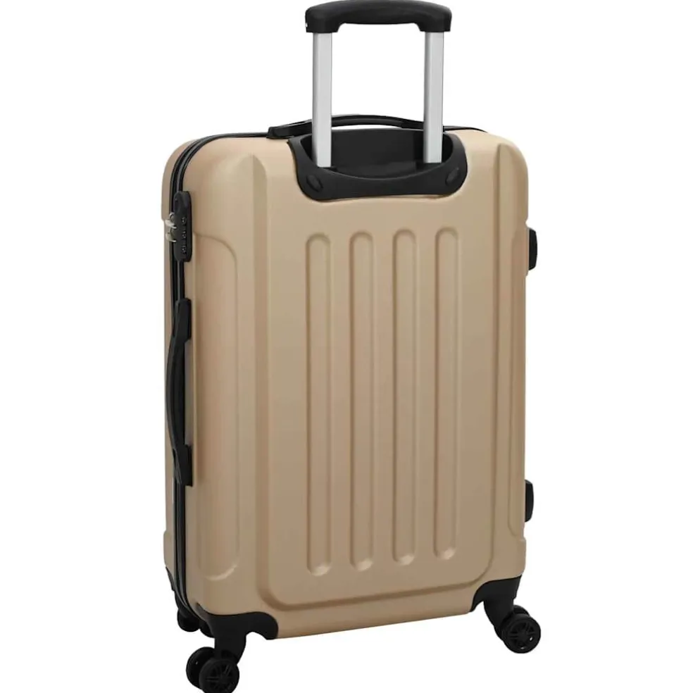 vidaXL Koffer met slot 3 st champagne 50 x 31 x 78 cm ABS Kunststof