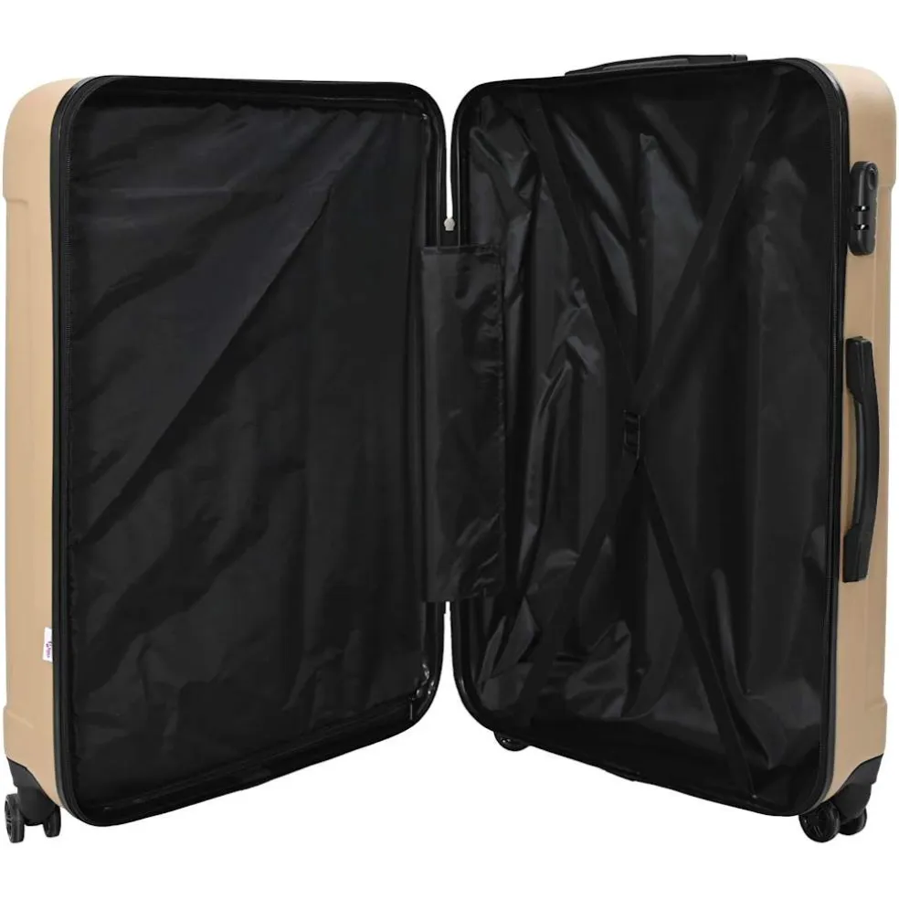 vidaXL Koffer met slot 3 st champagne 50 x 31 x 78 cm ABS Kunststof