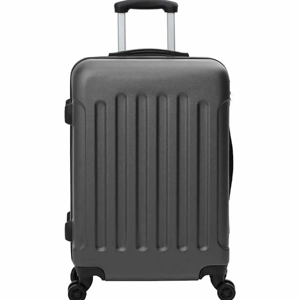 vidaXL Koffer met slot 3 st Donkergrijs 50 x 31 x 78 cm ABS Kunststof