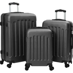 vidaXL Koffer met slot 3 st Donkergrijs 50 x 31 x 78 cm ABS Kunststof