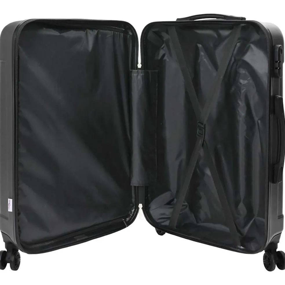 vidaXL Koffer met slot 3 st Donkergrijs 50 x 31 x 78 cm ABS Kunststof