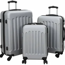 vidaXL Koffer met slot 3 st zilver 50 x 31 x 78 cm ABS Kunststof