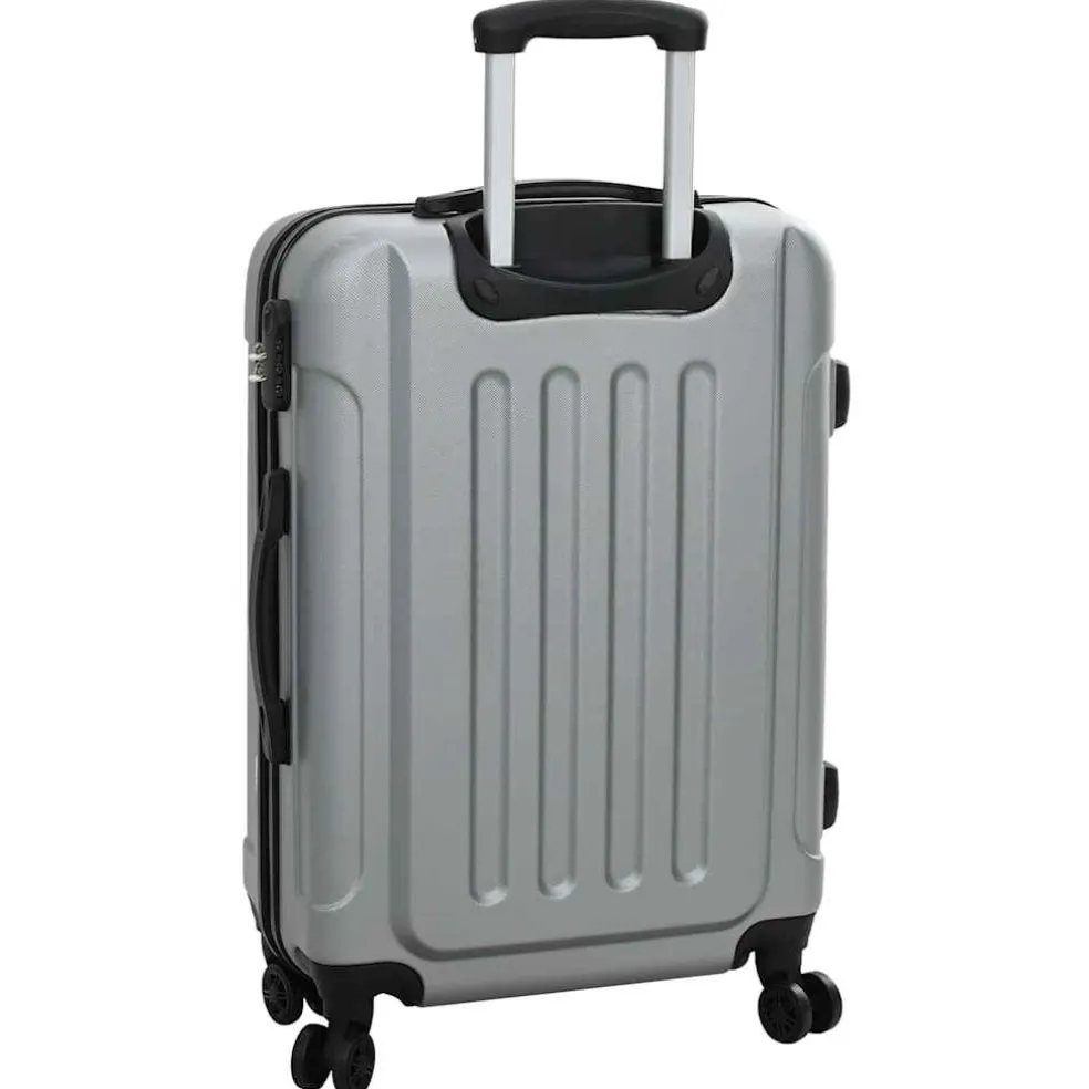vidaXL Koffer met slot 3 st zilver 50 x 31 x 78 cm ABS Kunststof