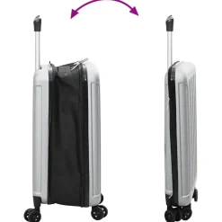 vidaXL Koffer met slot Zilver 34 x 23 x 55.5 cm ABS Kunststof