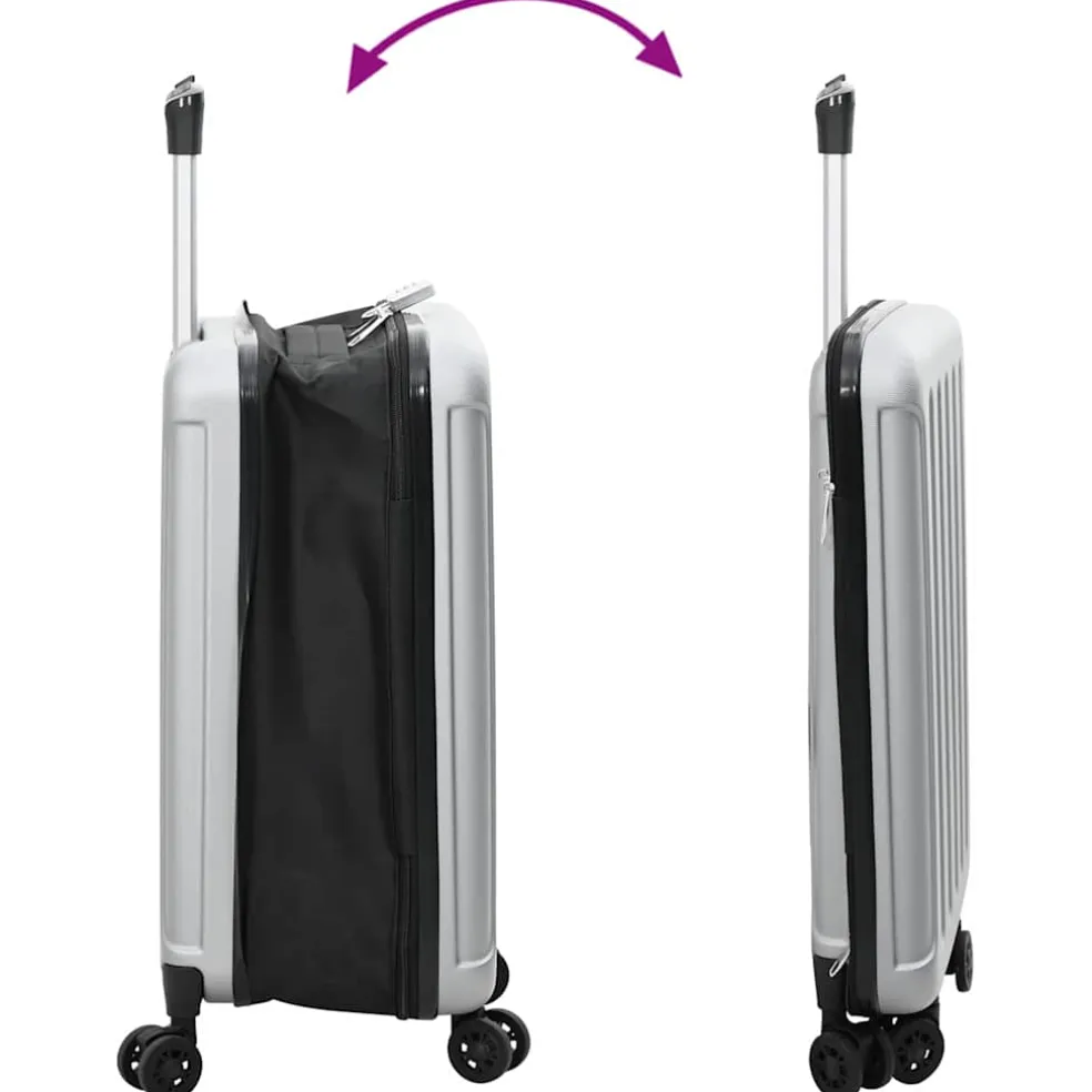 vidaXL Koffer met slot Zilver 34 x 23 x 55.5 cm ABS Kunststof
