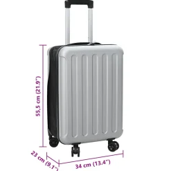 vidaXL Koffer met slot Zilver 34 x 23 x 55.5 cm ABS Kunststof