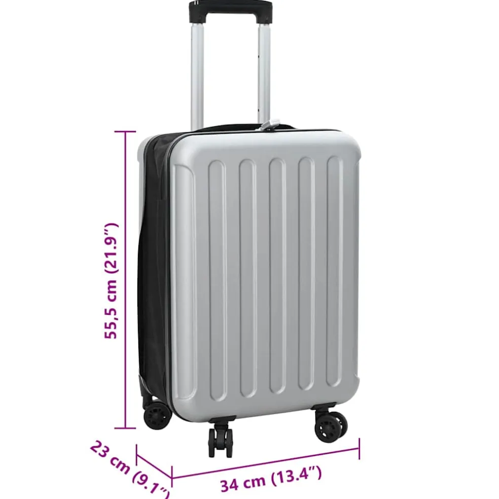 vidaXL Koffer met slot Zilver 34 x 23 x 55.5 cm ABS Kunststof