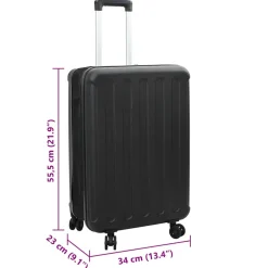 vidaXL Koffer met slot Zwart 34 x 23 x 55.5 cm ABS Kunststof
