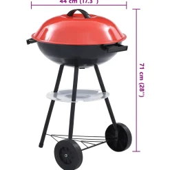 vidaXL Kogelbarbecue houtskool met wieltjes XXL 44 cm