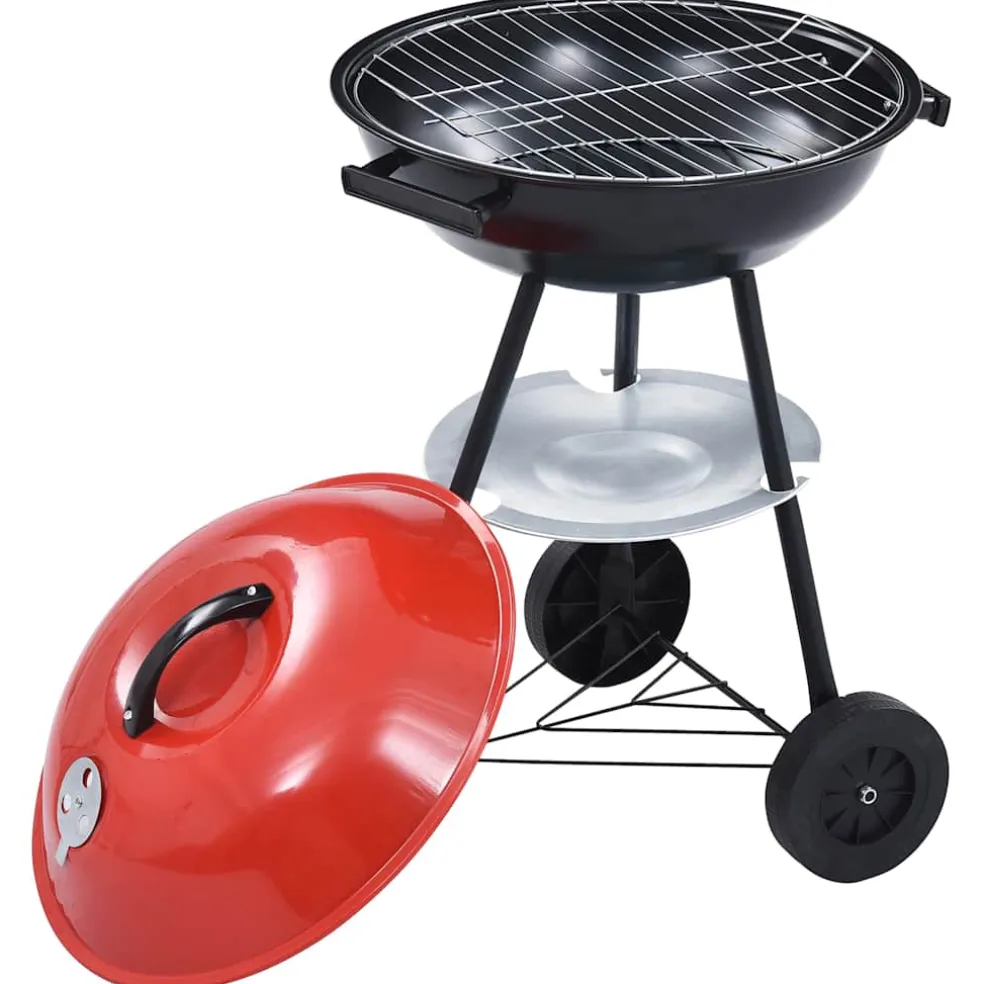 vidaXL Kogelbarbecue houtskool met wieltjes XXL 44 cm
