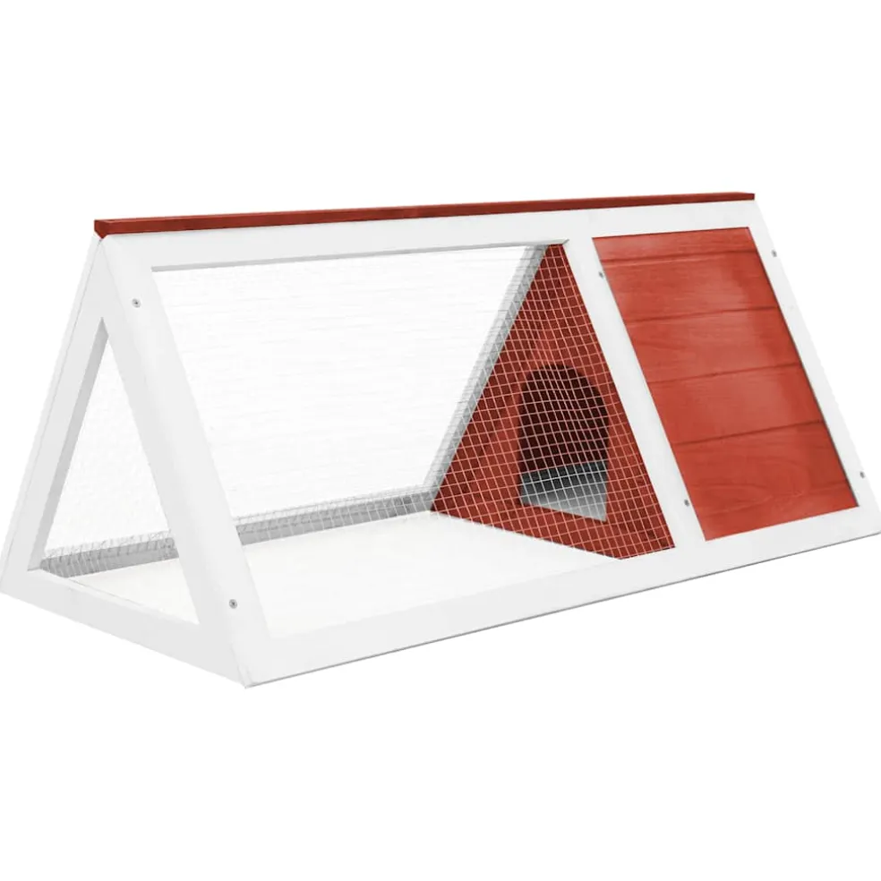 vidaXL Konijnenhok hout rood