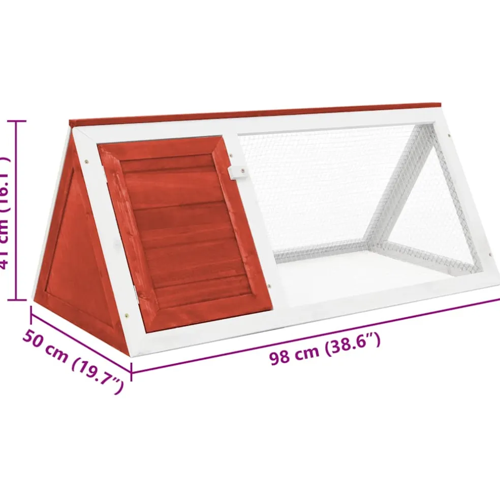 vidaXL Konijnenhok hout rood