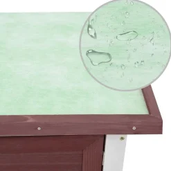 vidaXL Konijnenhok voor buiten met 1 deur hout rood