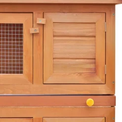 vidaXL Konijnenhok voor buiten met 4 deuren hout