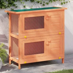 vidaXL Konijnenhok voor buiten met 4 deuren hout