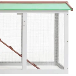 vidaXL Konijnenhok voor buiten groot 145x45x84 cm hout bruin en wit
