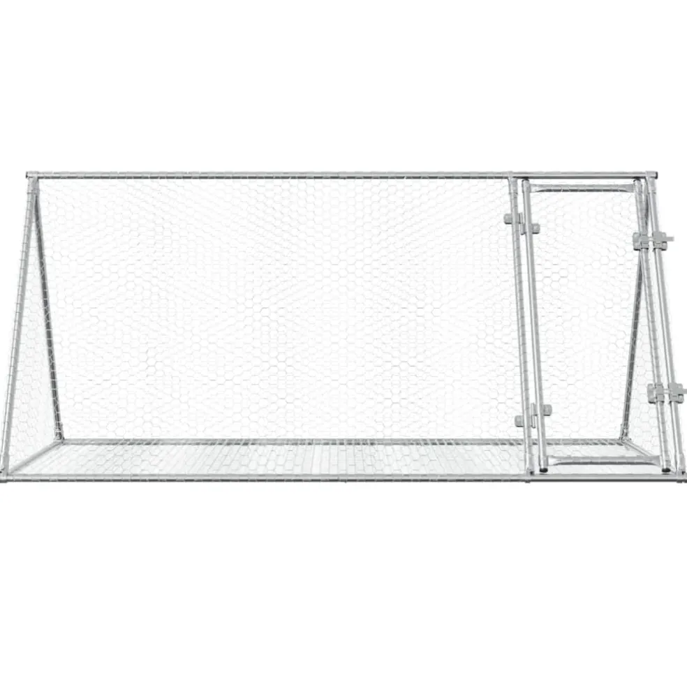 vidaXL Konijnenhok 200x105x91 cm gegalvaniseerd staal zilverkleurig