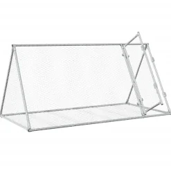 vidaXL Konijnenhok 200x105x91 cm gegalvaniseerd staal zilverkleurig