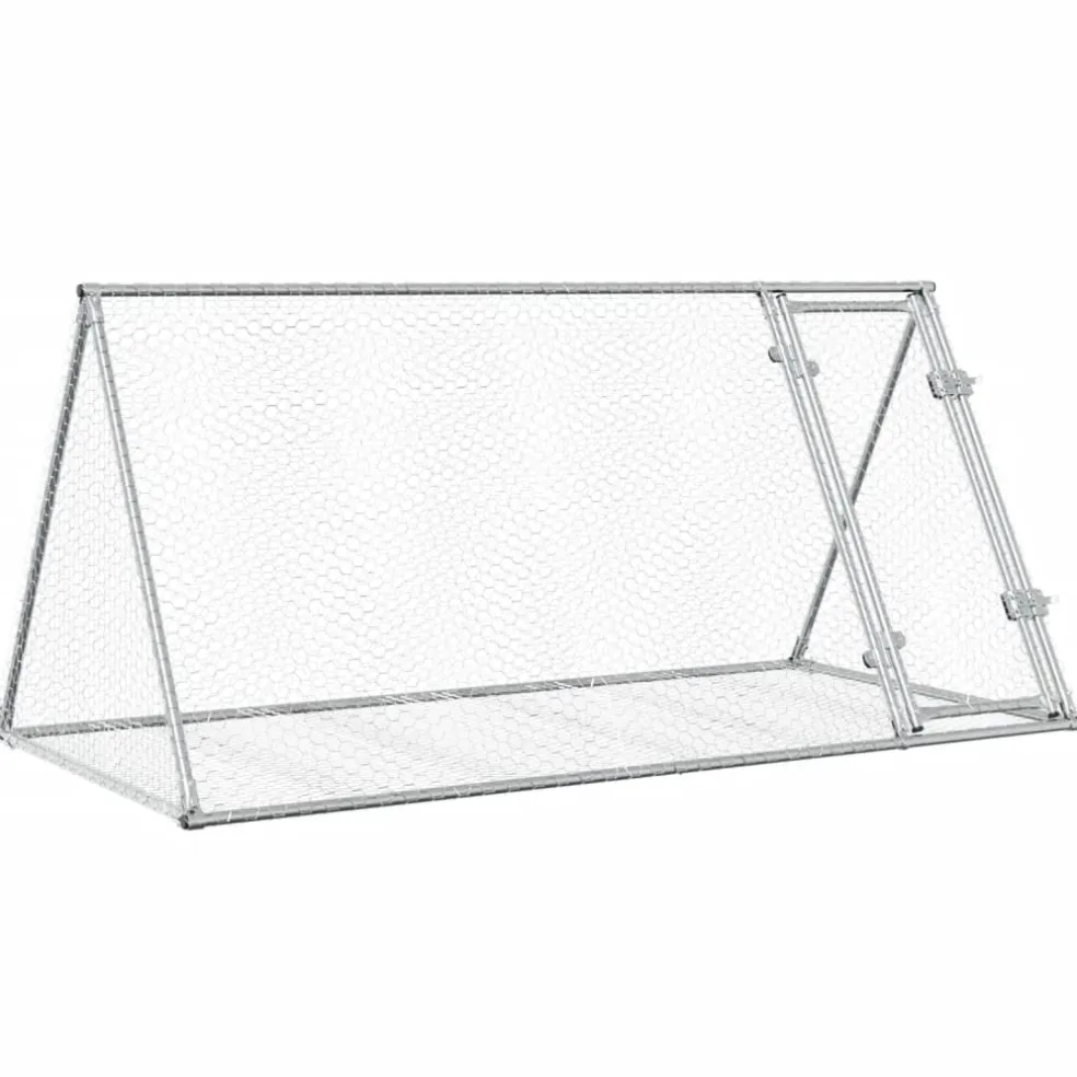 vidaXL Konijnenhok 200x105x91 cm gegalvaniseerd staal zilverkleurig