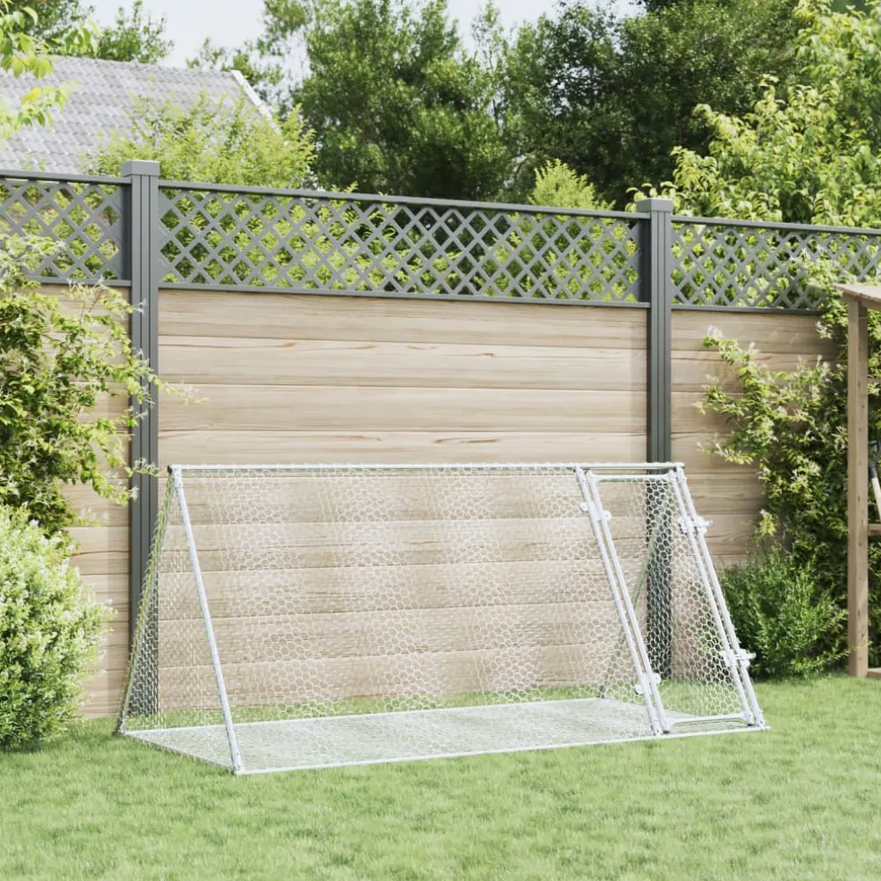 vidaXL Konijnenhok 200x105x91 cm gegalvaniseerd staal zilverkleurig